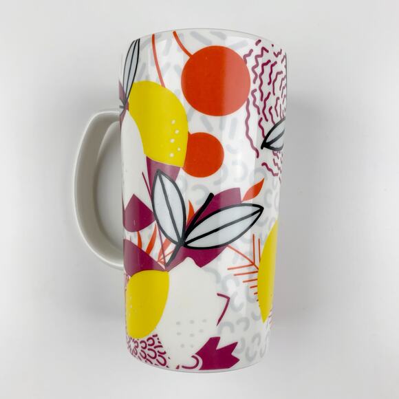 Starbucks 2015 Mug Etched Floral Lemons Spring Tropical 16oz Ceramic Cup - Picture 2 of 5